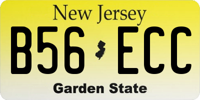 NJ license plate B56ECC