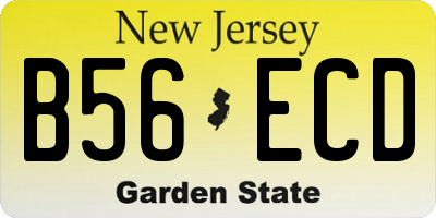 NJ license plate B56ECD