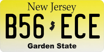 NJ license plate B56ECE