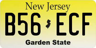 NJ license plate B56ECF