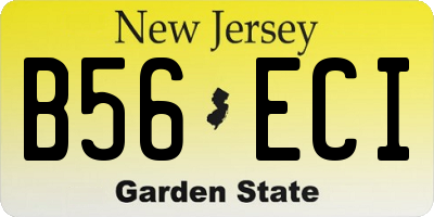 NJ license plate B56ECI