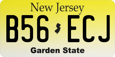 NJ license plate B56ECJ