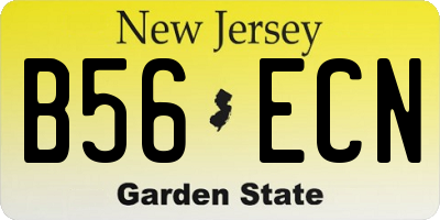 NJ license plate B56ECN