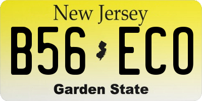NJ license plate B56ECO