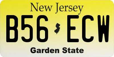 NJ license plate B56ECW