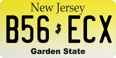 NJ license plate B56ECX