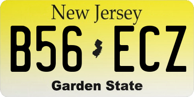 NJ license plate B56ECZ