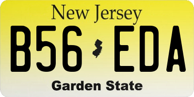 NJ license plate B56EDA