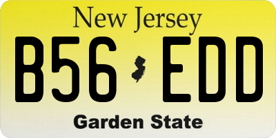 NJ license plate B56EDD