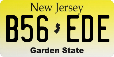 NJ license plate B56EDE
