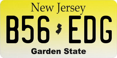 NJ license plate B56EDG