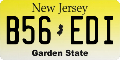 NJ license plate B56EDI