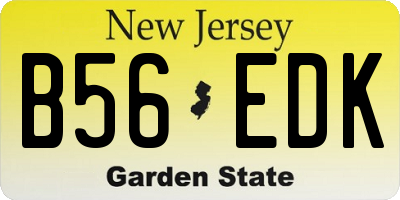 NJ license plate B56EDK