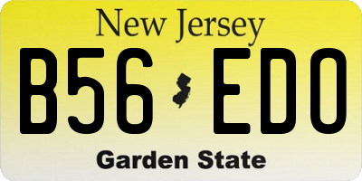 NJ license plate B56EDO