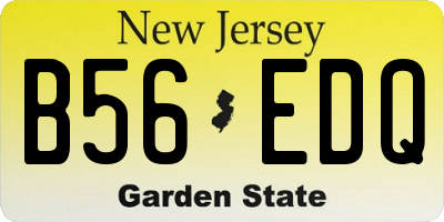 NJ license plate B56EDQ