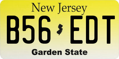 NJ license plate B56EDT