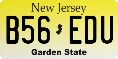 NJ license plate B56EDU