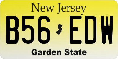 NJ license plate B56EDW