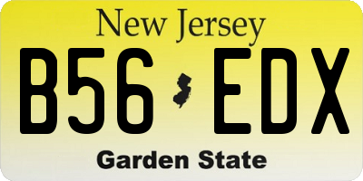 NJ license plate B56EDX