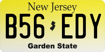 NJ license plate B56EDY