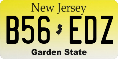 NJ license plate B56EDZ