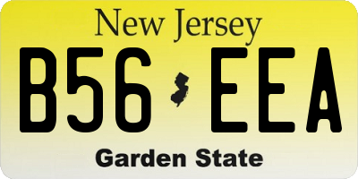 NJ license plate B56EEA
