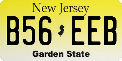 NJ license plate B56EEB