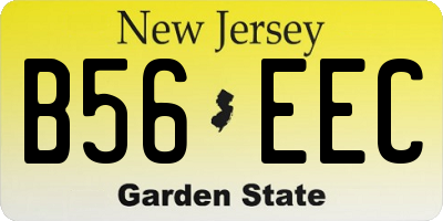 NJ license plate B56EEC