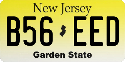 NJ license plate B56EED