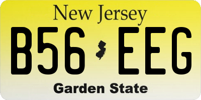 NJ license plate B56EEG