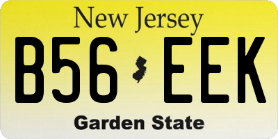 NJ license plate B56EEK