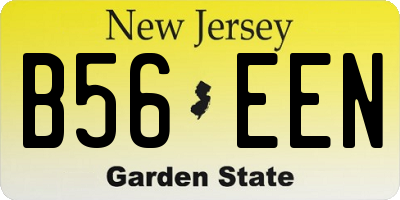 NJ license plate B56EEN