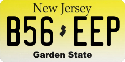 NJ license plate B56EEP