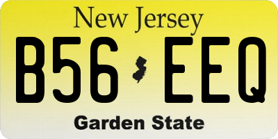 NJ license plate B56EEQ