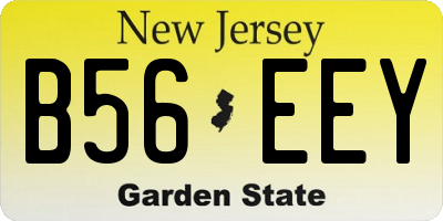 NJ license plate B56EEY
