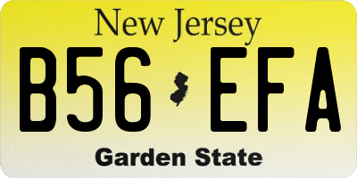 NJ license plate B56EFA