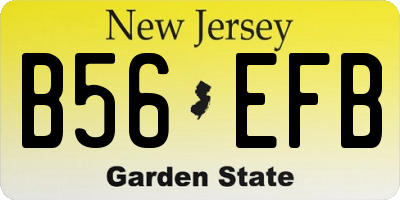 NJ license plate B56EFB