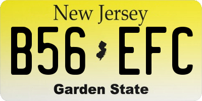 NJ license plate B56EFC