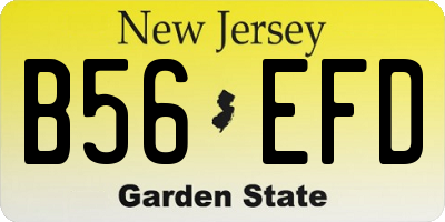 NJ license plate B56EFD