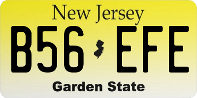 NJ license plate B56EFE