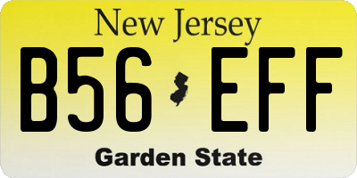 NJ license plate B56EFF