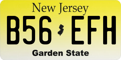 NJ license plate B56EFH