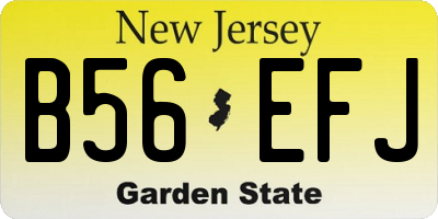 NJ license plate B56EFJ