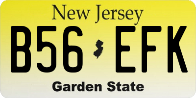 NJ license plate B56EFK