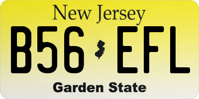 NJ license plate B56EFL
