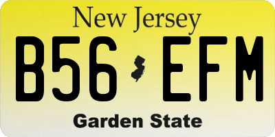 NJ license plate B56EFM