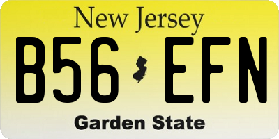 NJ license plate B56EFN