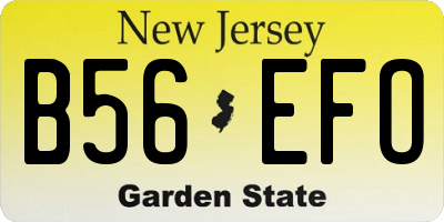 NJ license plate B56EFO