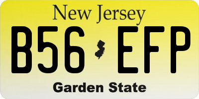NJ license plate B56EFP