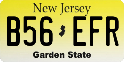 NJ license plate B56EFR